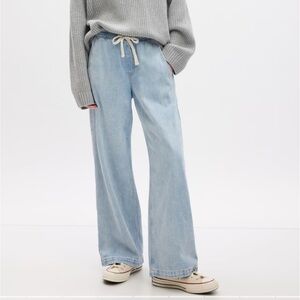 Gap High Rise Wide-Leg Pull-On drawstring Jeans